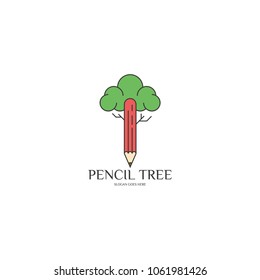 Flat Tree Icon Logo Template Design