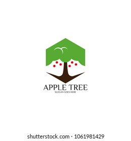 Flat Tree Icon Logo Template Design