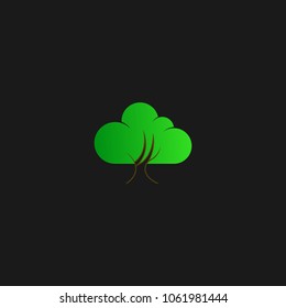 Flat Tree Icon Logo Template Design
