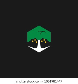 Flat Tree Icon Logo Template Design