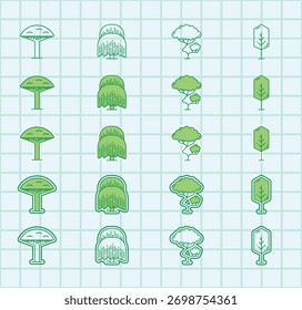Flat Tree Icon Pack: Trees, Leaves,Nature, Forest, Plant, and Plant Elements