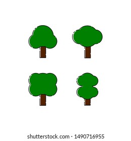 Flat Tree Icon Symbol Design Illustration Vector