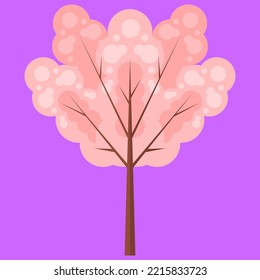 Flat tree illustration element. Minimalistic design of tree. Fit for modern flat design element. Nature vector eps 10.