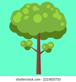 Flat tree illustration element. Minimalistic design of tree. Fit for modern flat design element. Nature vector eps 10.