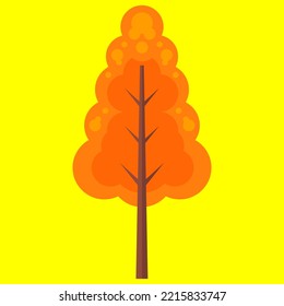 Flat tree illustration element. Minimalistic design of tree. Fit for modern flat design element. Nature vector eps 10.