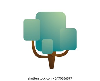 Flat tree isolated on white background,vector illustrations