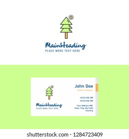 Flat Tree Logo and Visiting Card Template. Busienss Concept Logo Design
