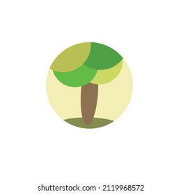 flat tree with minimalist design. For logo, symbol, icon or something. Vector illustration