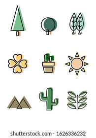 Flat tree and nature icon design.