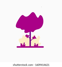 flat tree vector abstract illustration