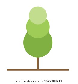 Flat Tree Vector Design for Asset and Background.