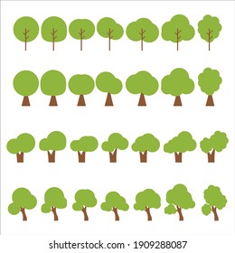 Flat trees | flat design style, icon vector