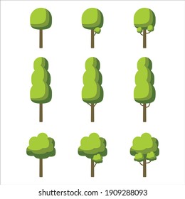 Flat trees | flat design style, icon vector