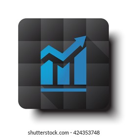 Flat Trend icon on black app button with drop shadow