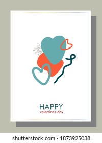 Flat trending valentines day for leaflet design. Modern creative holiday template