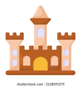 Flat trendy and editable vector of castle 

