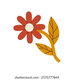 Flat trendy flower. Sorry sticker. Vector illustration isolated on white background..