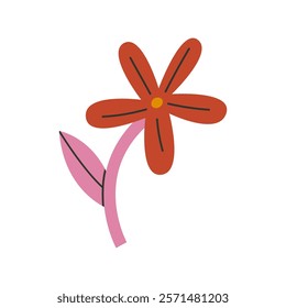 Flat trendy flower. Sorry sticker. Vector illustration isolated on white background.