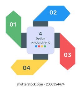 A flat trendy icon of circular labels chart