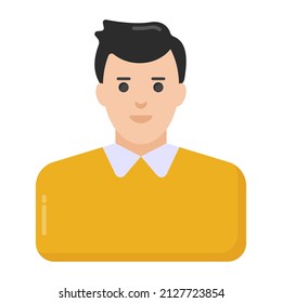 Flat trendy icon of person 

