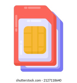 Ein flaches, trendiges Symbol für Sim-Karten 

