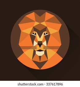 Flat trendy low polygon style animal avatar icon. Vector illustration of cat or fox