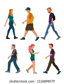 Flat trendy style vector people in casual wear clothes collection. Can be used for making up crowd. Vector EPS10.