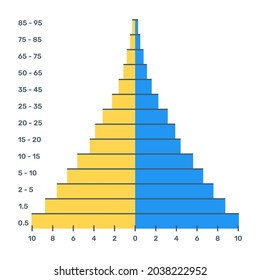 Un vector de moda y plano de la pirámide de población, diseño editable