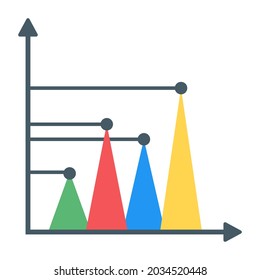 Flat triangle chart isolated with premium quality graphic
