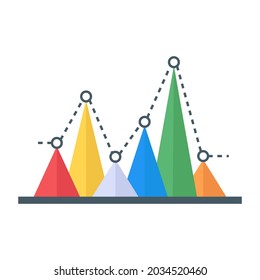 Flat triangle graph isolated with premium quality graphics