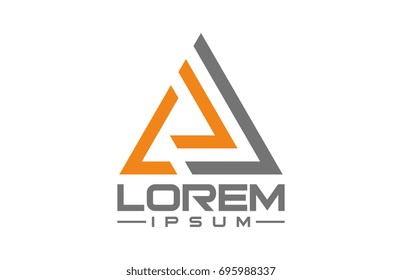 flat triangle line logo concept