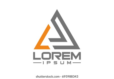 flat triangle line logo concept