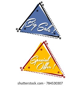 Flat triangle for promotion modern shape,sticker, poster. vector illustration