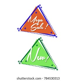 Flat triangle for promotion modern shape,sticker, poster. vector illustration
