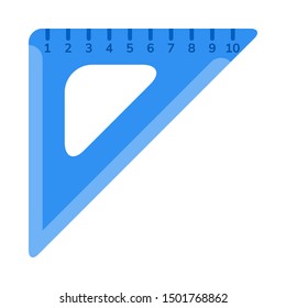 Flat triangle ruler icon isolated on white background. Equilateral triangle. Element for graphic and web design. Vector illustration.