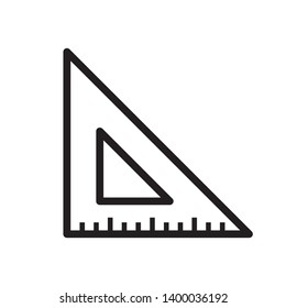 flat triangle ruler symbol sign icon, vector, eps 10