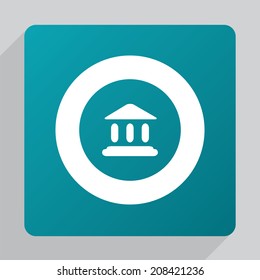 flat tribunal icon, white on green background 