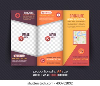 Flat Tri-fold Brochure Design and Catalog Vector Concept Template 