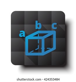 Flat Trigonometry icon on black app button with drop shadow