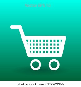 Flat trolley icon.