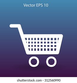 Flat trolley icon.