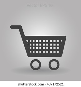 Flat trolley icon.