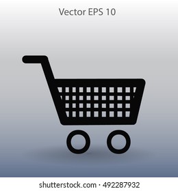 Flat trolley icon.