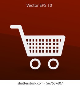 Flat trolley icon.