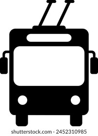 Flaches Trolleybus-Symbol als Symbol für das Web-Seitendesign des Personenverkehrs