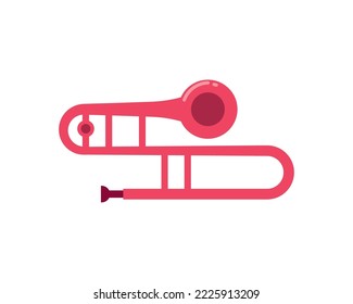 flat trombone design over white