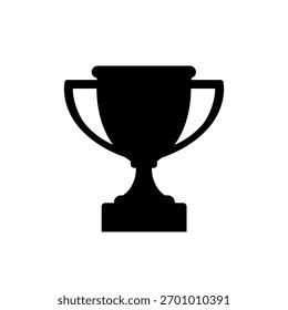Ícone de taça de troféu plano simbolizando vitória e conquista, sinal de recompensa vetor simples para web, aplicativos móveis e design de interface digital.