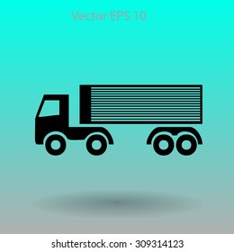 Flat truck icon.