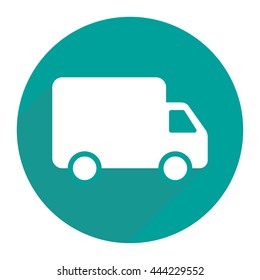 Flat truck icon isolated  on white background