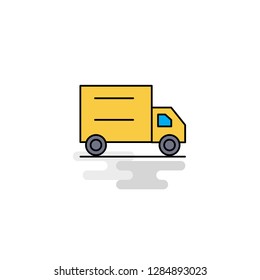 Flat Truck Icon. Vector